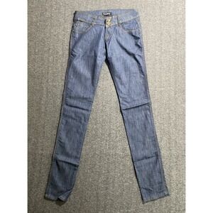 Chuns Fashion Womens Dark Wash Blue Denim Skinny Jeans Size 29 Mid Rise Slim Fit